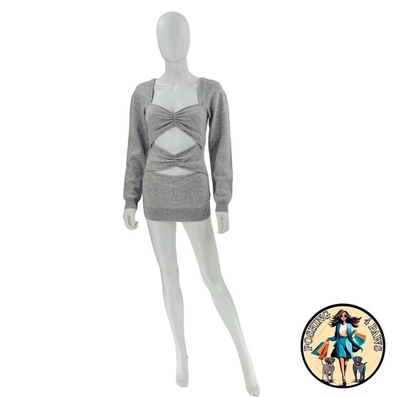 Christopher Esber Wool Cashmere Cut Out Multipanel Tunic Sweater in Grey Size M - Picture 1 of 8